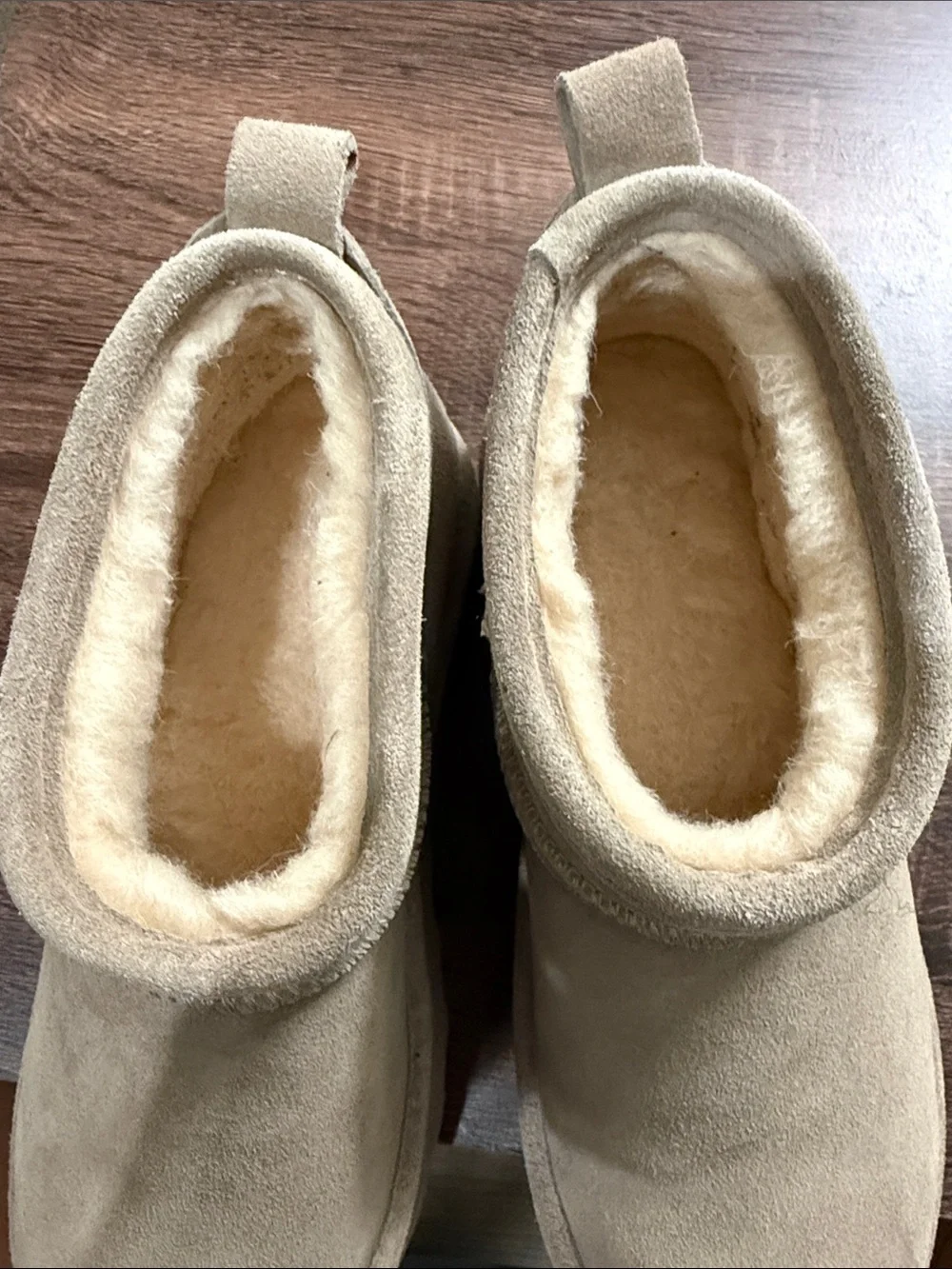 BearPaw Women's Suede Plush-Lined Slip-On Booties - Cream